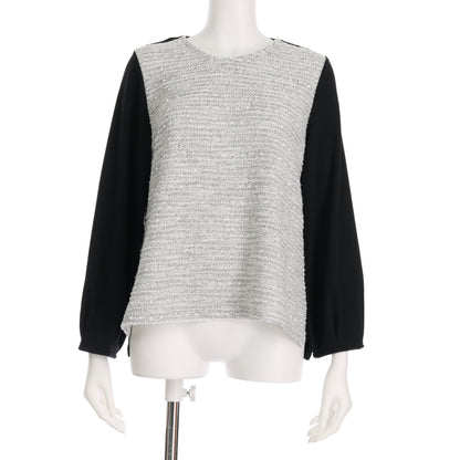 バックリボンツイード切り替えカットソー