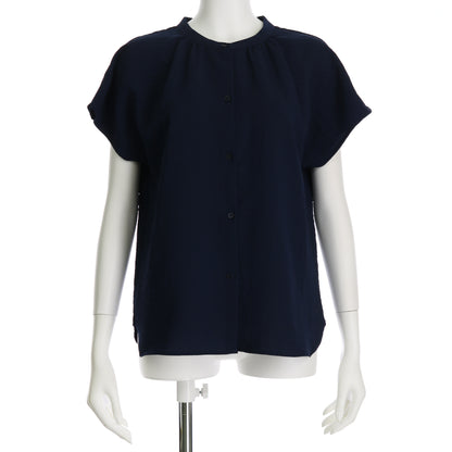 スタンドネックフロントボタンブラウス