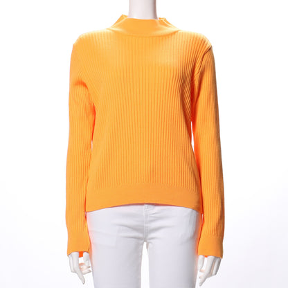 カラーハイネックリブニット