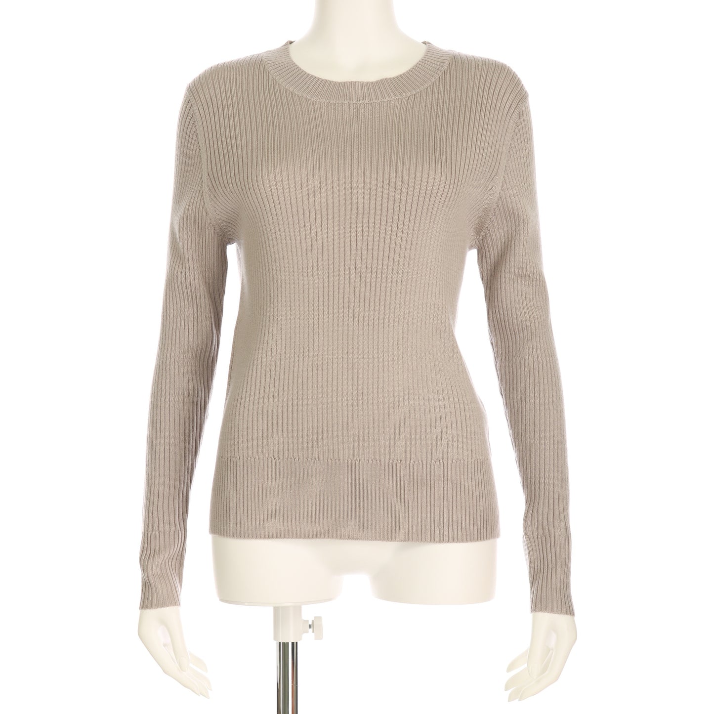 リブラウンドネックニットプルオーバー