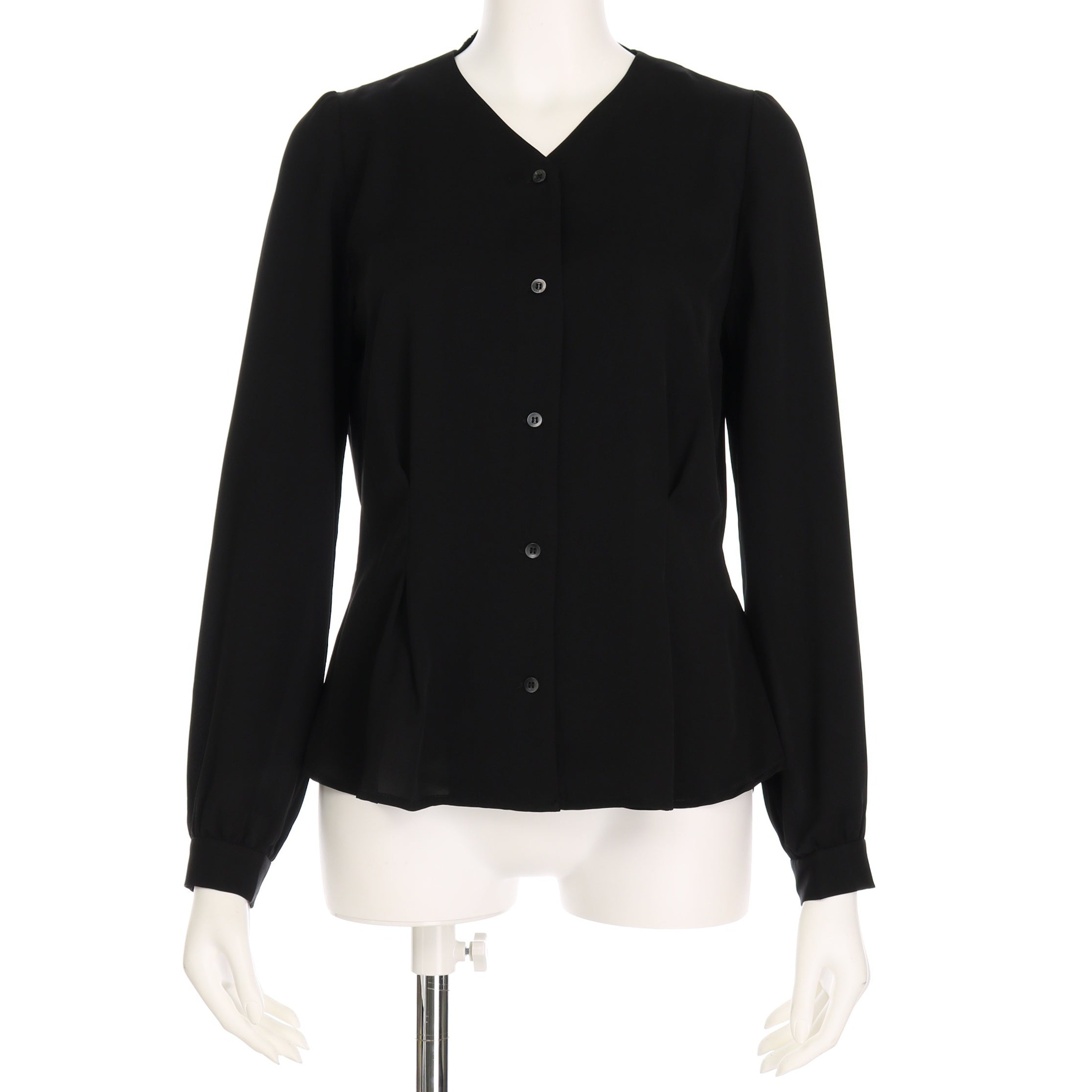 フロント釦ウエストシェイプブラウス