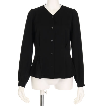 フロント釦ウエストシェイプブラウス