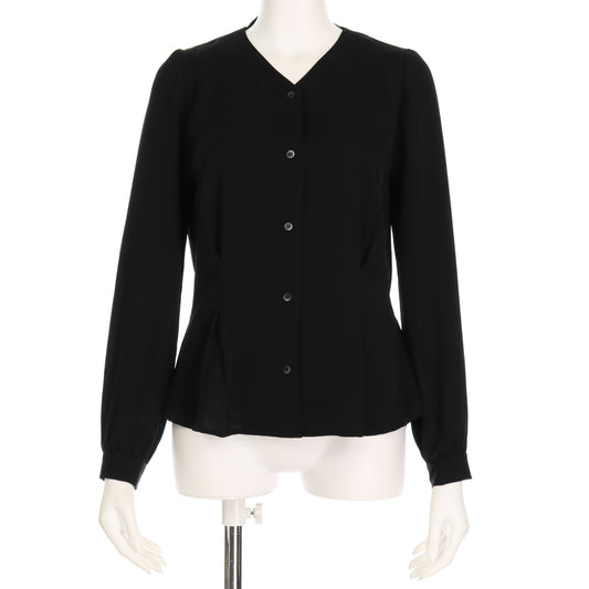 フロント釦ウエストシェイプブラウス