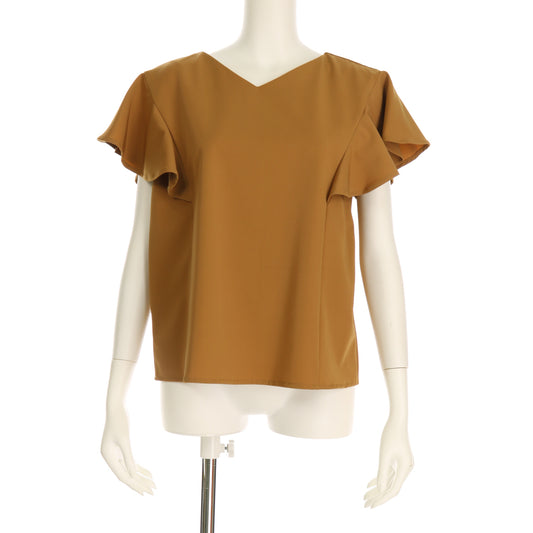 Vネックフレア袖ブラウス