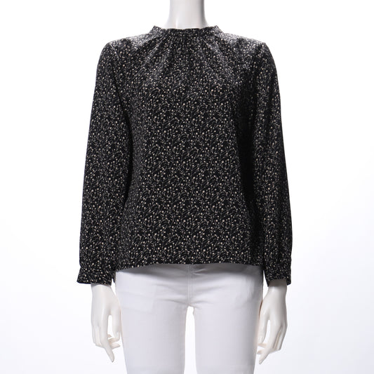 小花柄スタンドカラーブラウス