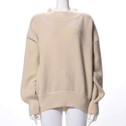 アンゴラ混ドロップショルダーニット