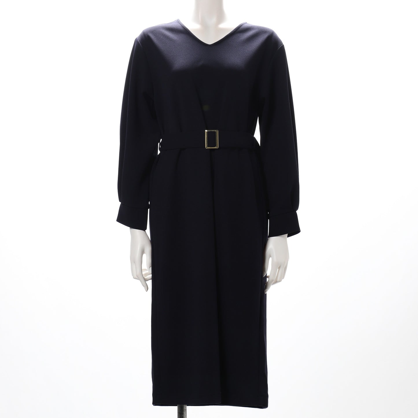 カットジョーゼット素材ベルト付きワンピース