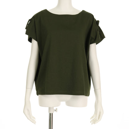 ミニ裏毛スリット袖リボンドルマンカットソー