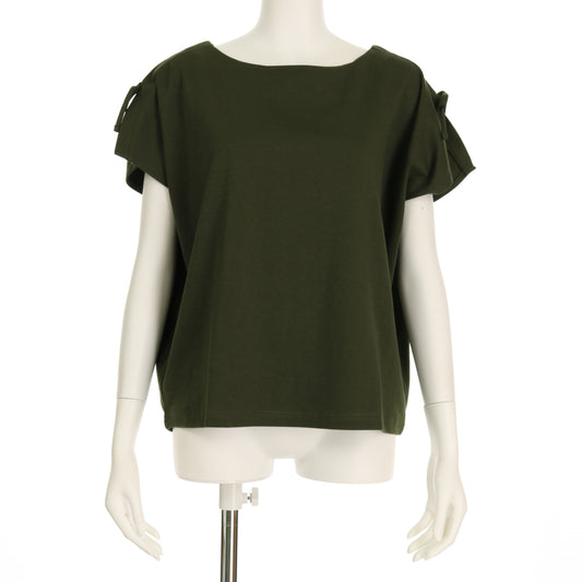 ミニ裏毛スリット袖リボンドルマンカットソー