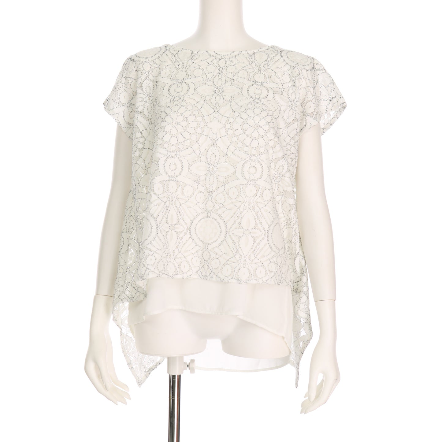 総レースレイヤードブラウス