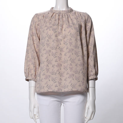 スタンドカラー花柄シャツ