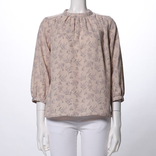 スタンドカラー花柄シャツ