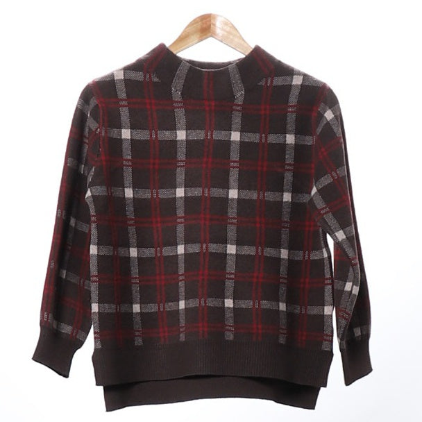 チェック柄ニット