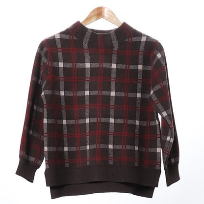 チェック柄ニット