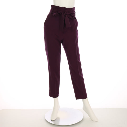 ハイウエストリボンベルトテーパードパンツ