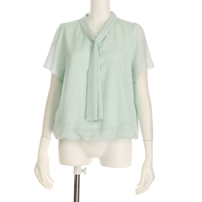 シャドーチェックボウタイブラウス