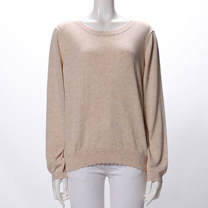 スカラップリブデザインニット