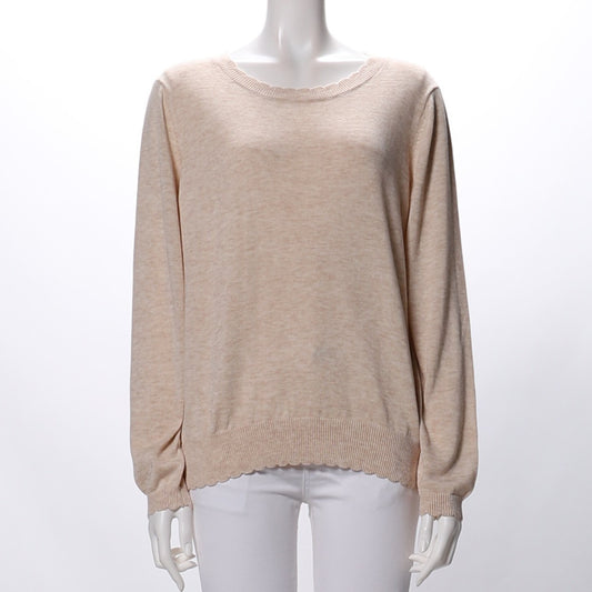 スカラップリブデザインニット