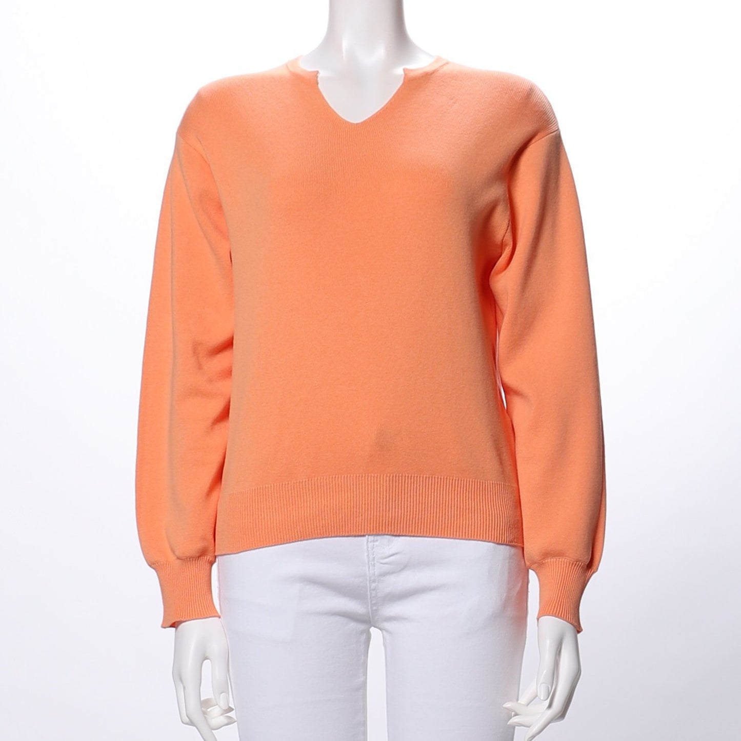 オープンフロントネックニット