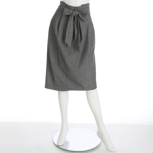 共布リボンベルト付きセミタイトスカート