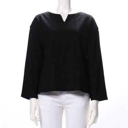 オープンフロントネックドロップショルダーニット