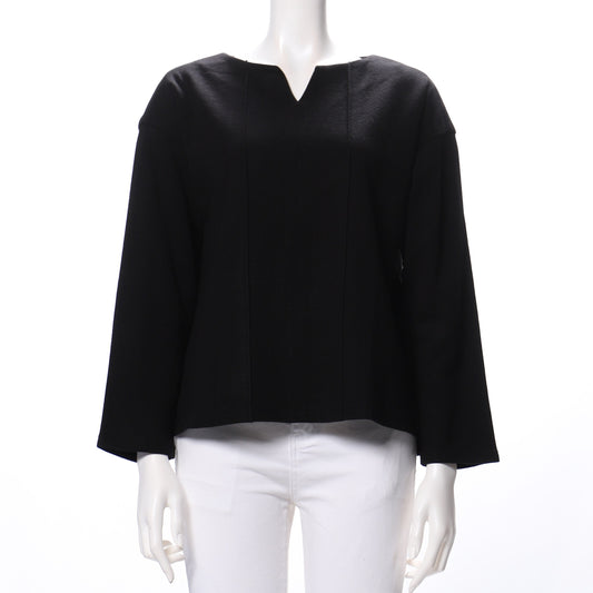 オープンフロントネックドロップショルダーニット