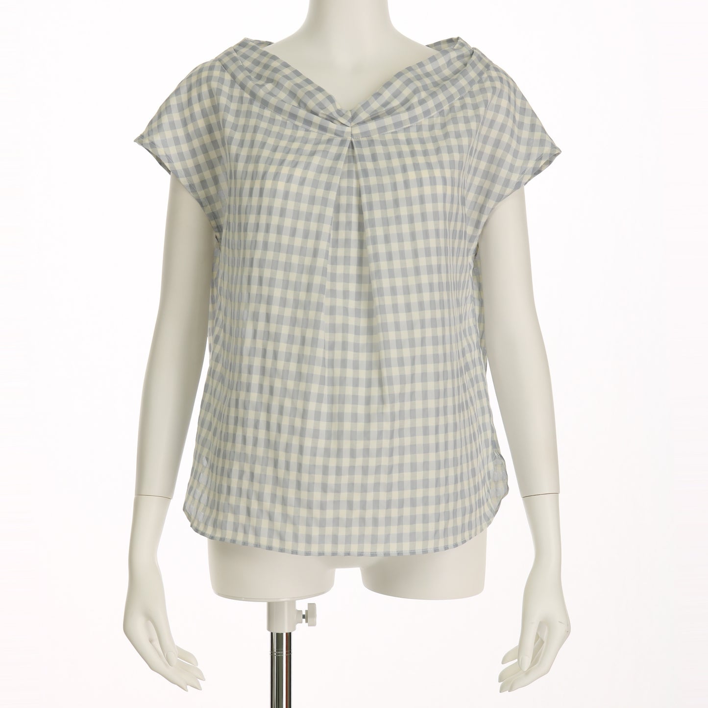 ギンガムチェックタックブラウス