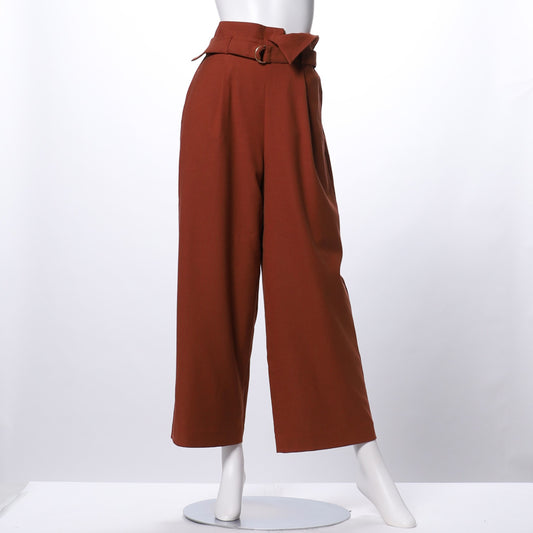 ウエストデザインワイドパンツ