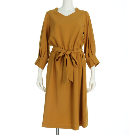 共布リボンベルト付きドレス