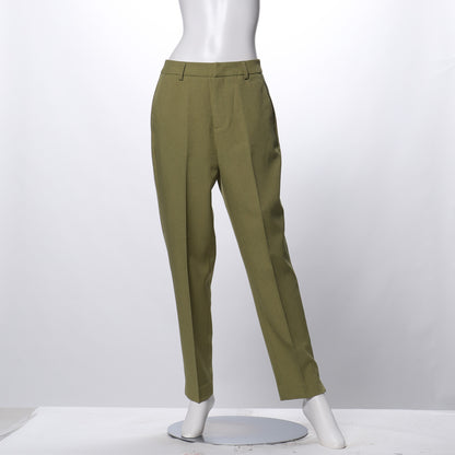 麻調シンプルテーパードパンツ