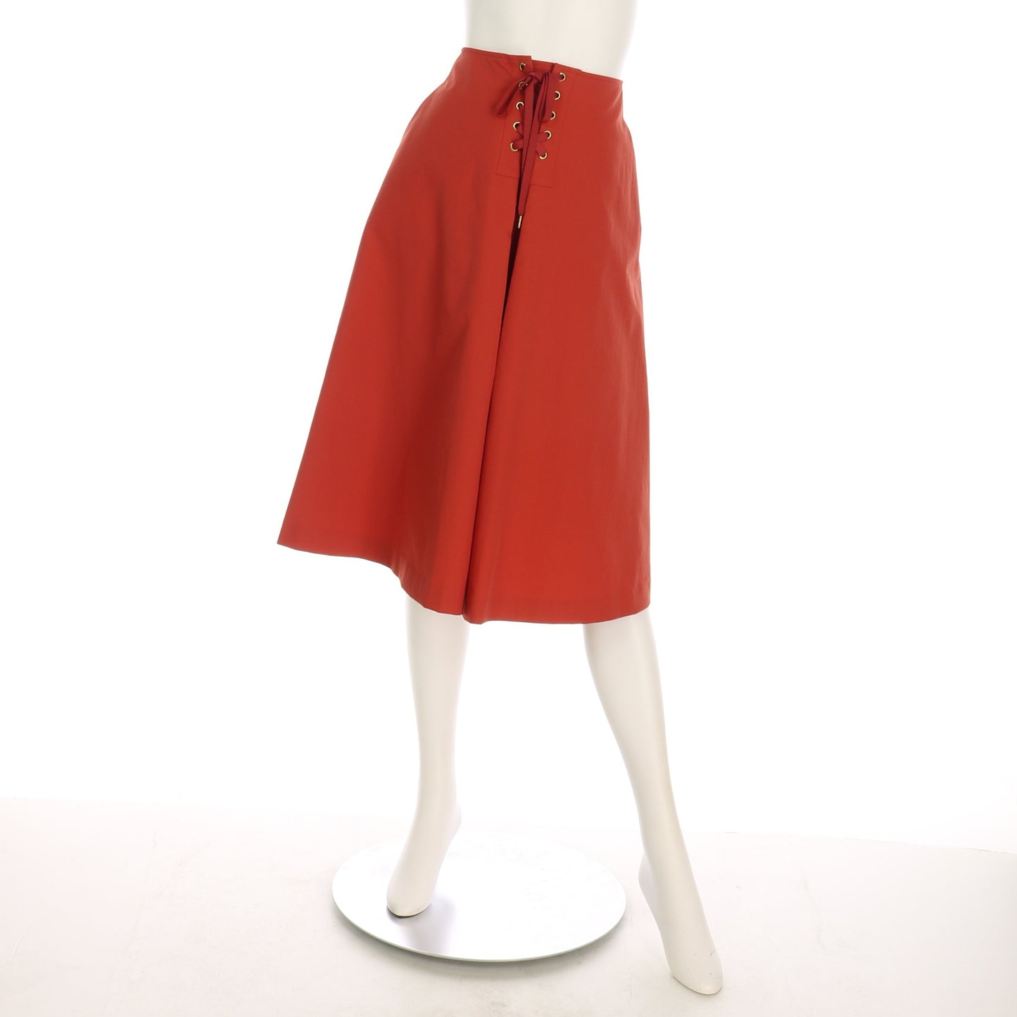 ユニオンテックツイルレースアップフレアスカート