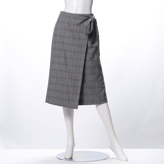 ウエストリボンラップ風スカート