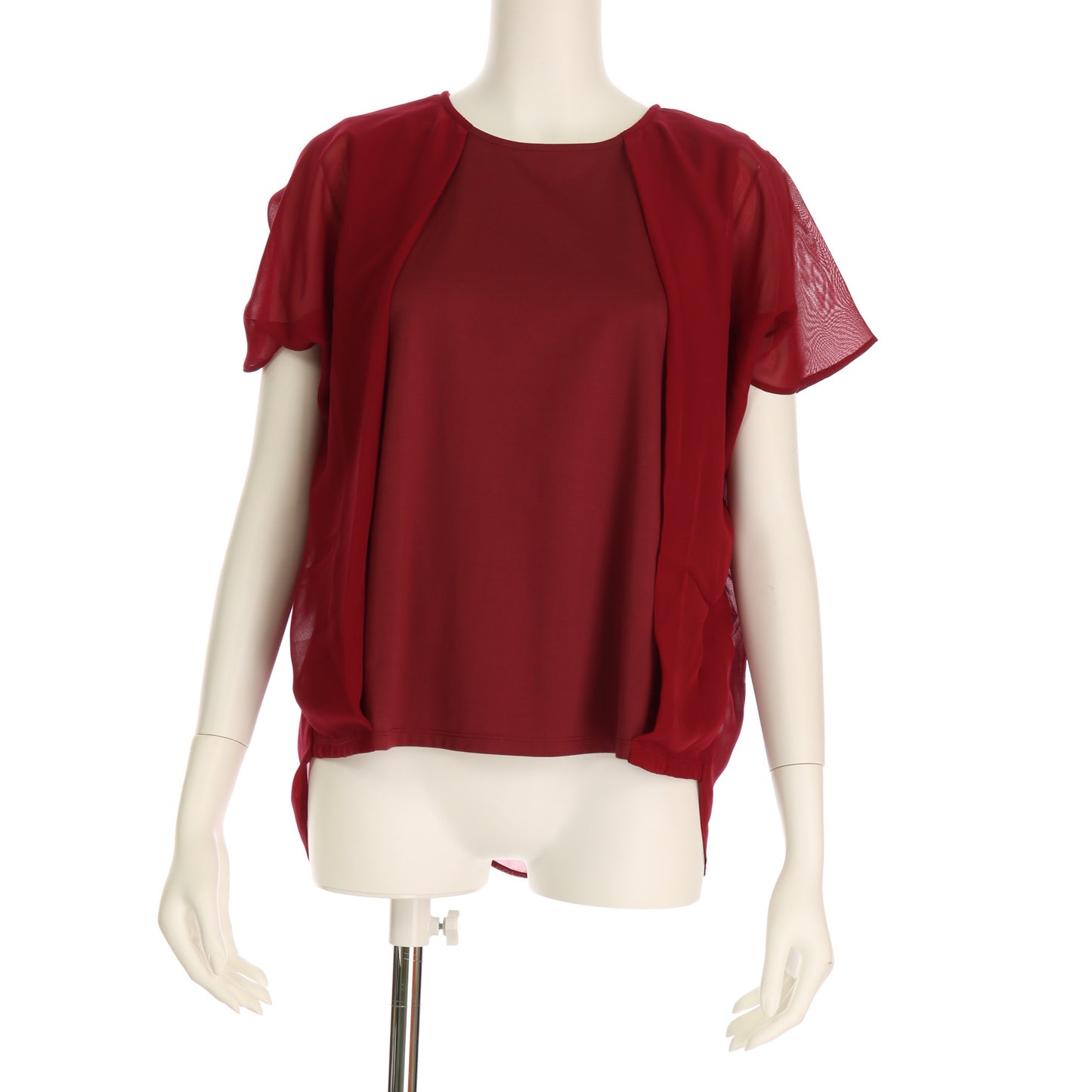 シフォン素材切り替えカットソー