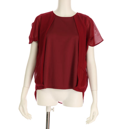 シフォン素材切り替えカットソー