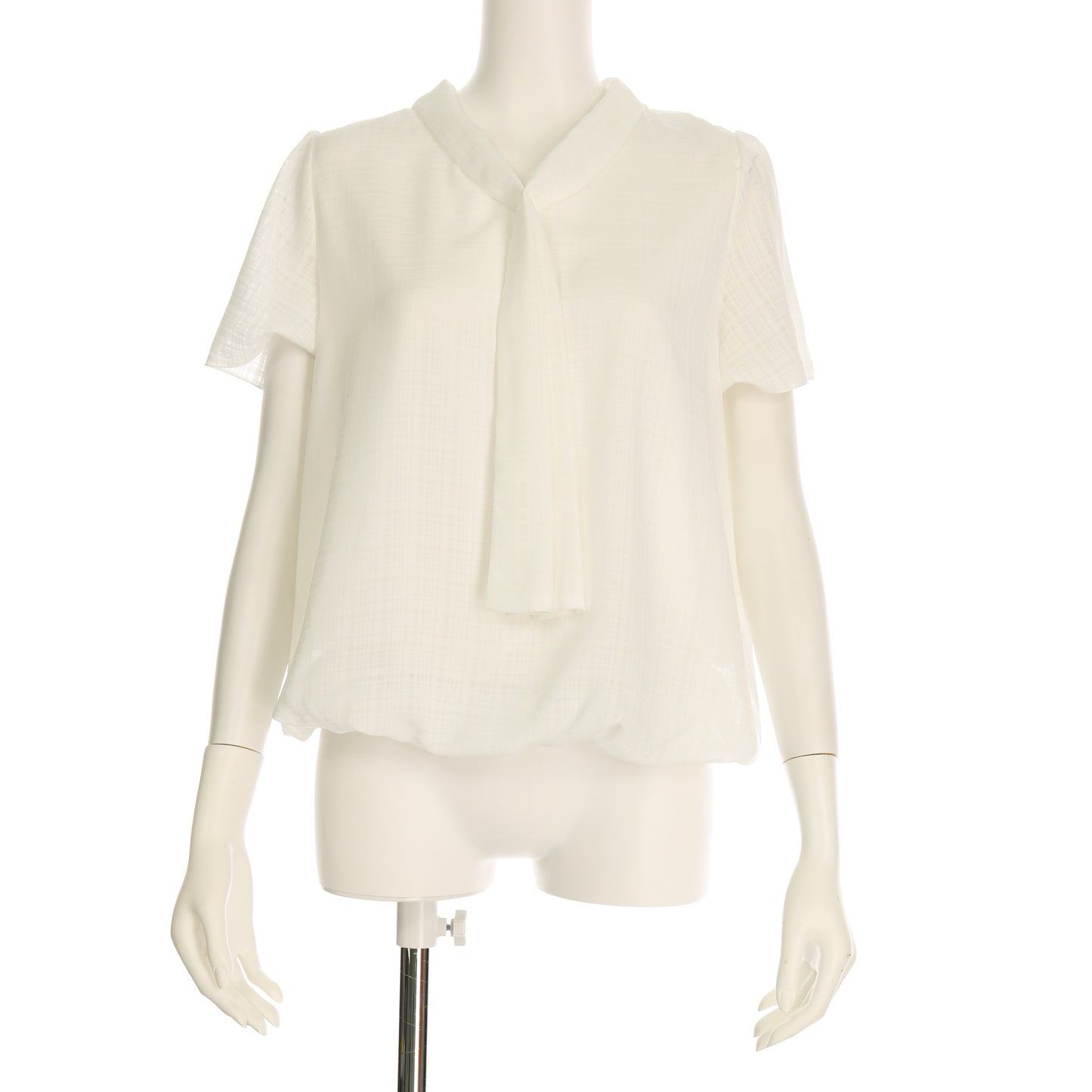 シャドーチェックボウタイブラウス