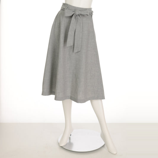 共布ベルト付きフレアスカート