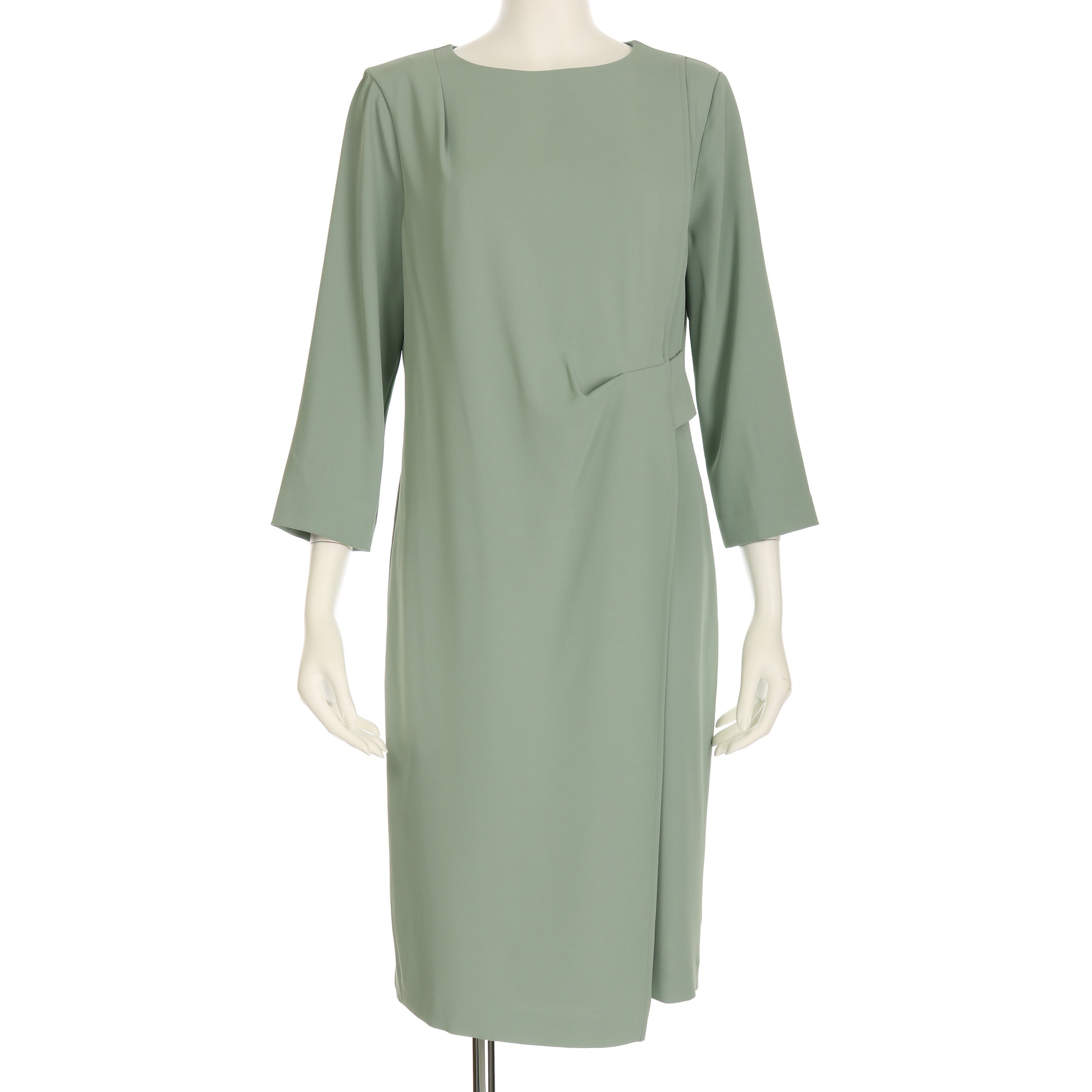 ウエストデザインラップ風ワンピース