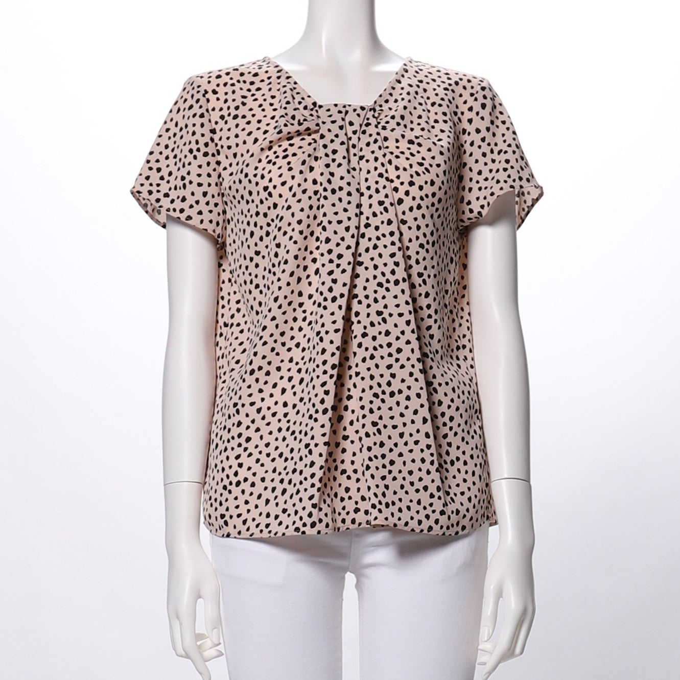 レオパード柄タックデザインブラウス