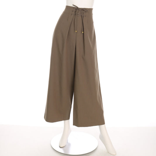 レースアップデザインワイドパンツ