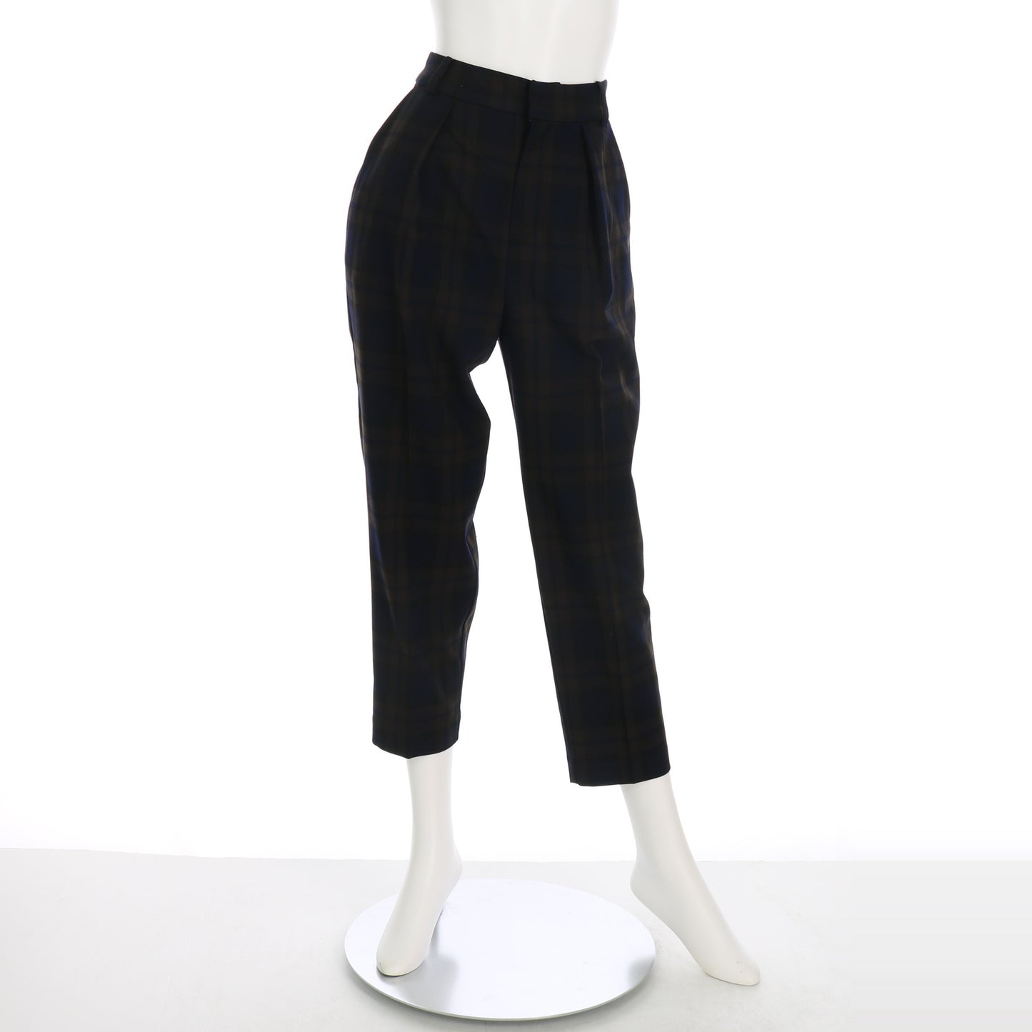 チェック柄テーパードパンツ