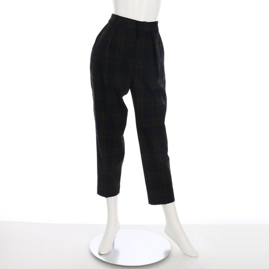 チェック柄テーパードパンツ