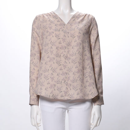 花柄Vネックブラウス