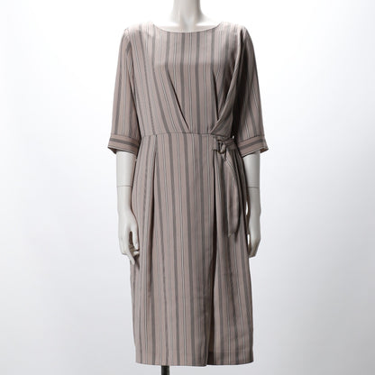 ストライププリントベルトデザインワンピース