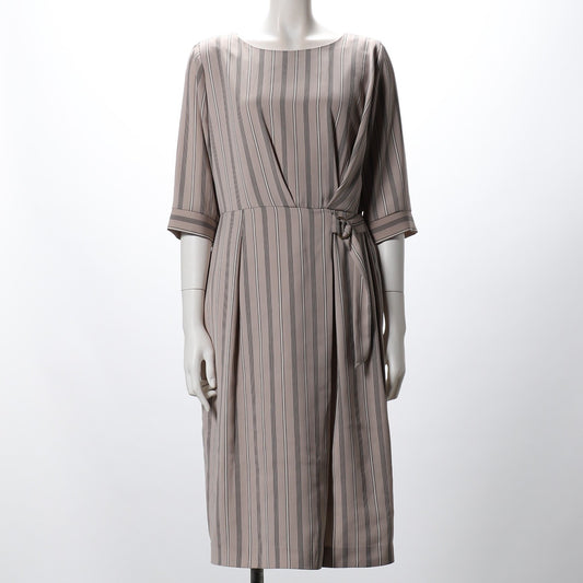 ストライププリントベルトデザインワンピース