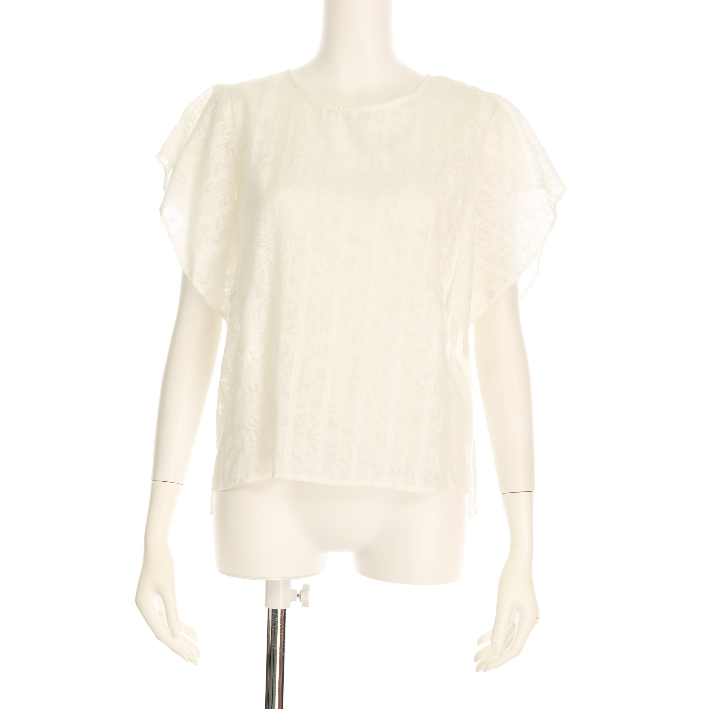 花柄透かしブラウス