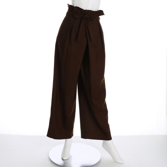 リボンベルト付きタックパンツ