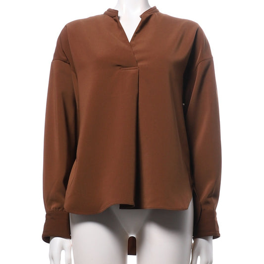 合わせVネックバックテールブラウス