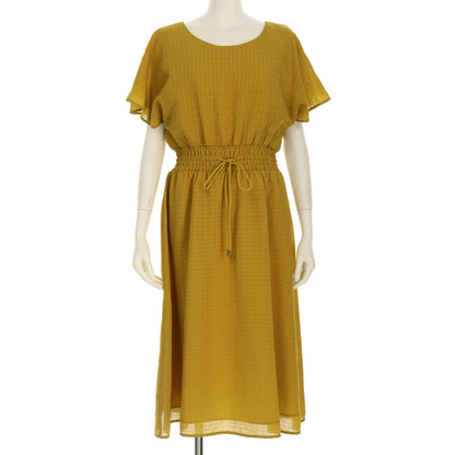 ドロストデザイン織り柄ワンピース