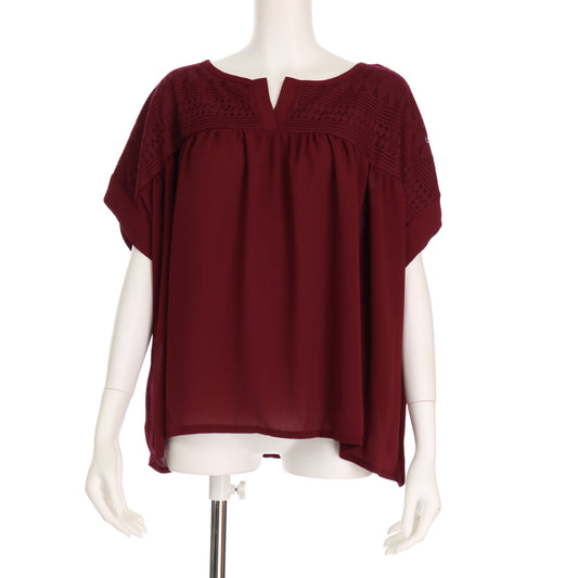 胸元切り替えレース使いブラウス