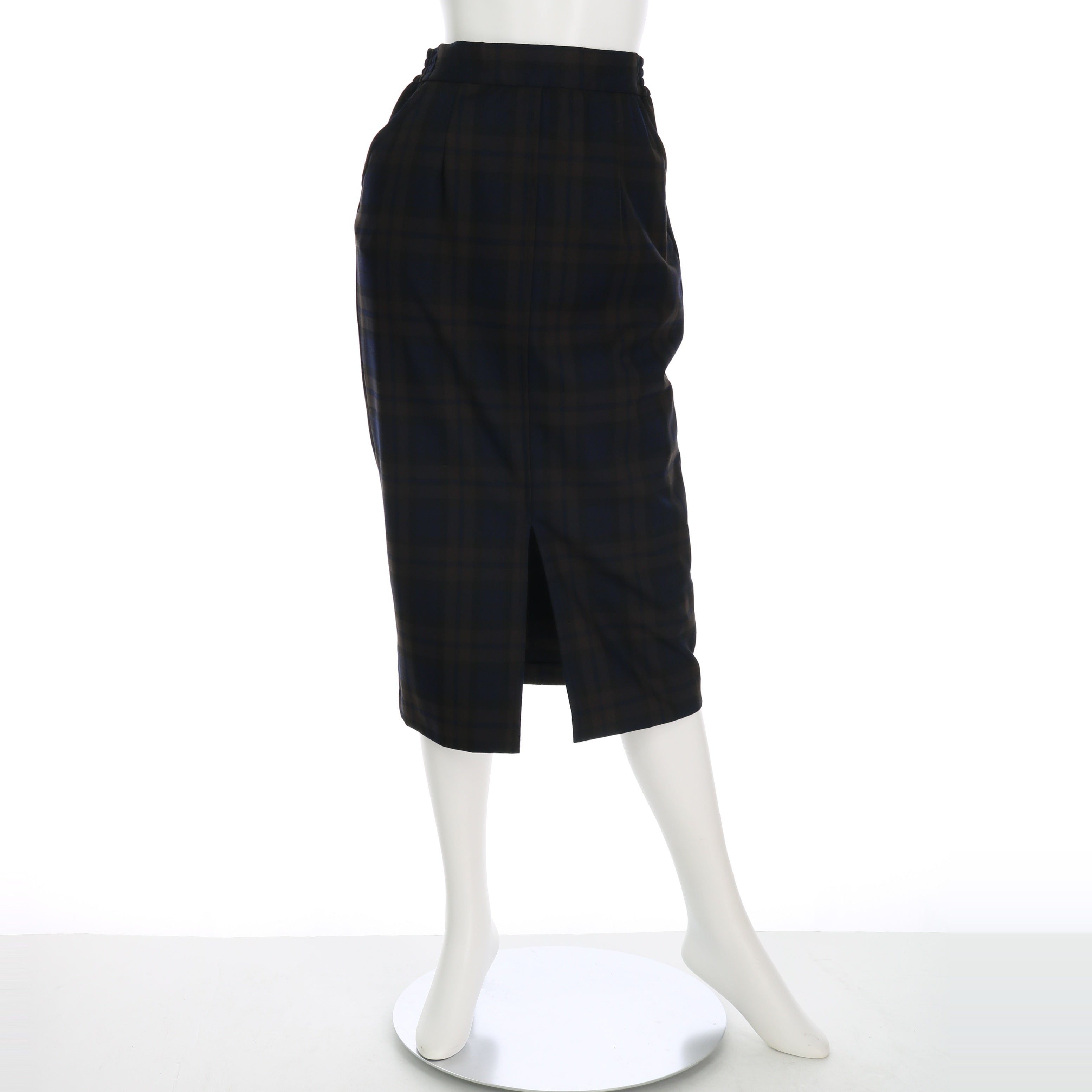 フロントスリットチェック柄タイトスカート